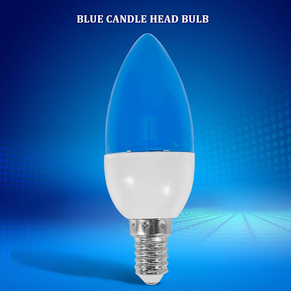 E14 Led Color Candle Tip Pære, Color Candle Light, blå blue