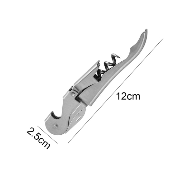 Dobbelt-hængslet Sommelier-korkproptrækker, Mat Sort Vinflaskeåbner med Folie Skærer - Sølv