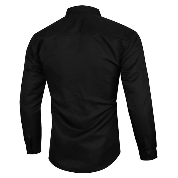 Herrar Knapp-Ner Krage Casual Business Skjorta Toppar Black L