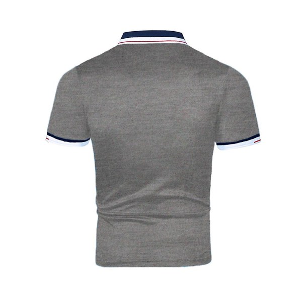 Herrar Mode Golf Polotröjor Kortärmad Casual T-shirt Sport Tennis Tröja Sommar Toppar Dark Gray L