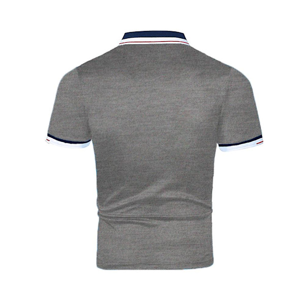 Herrmode Golfpikétröjor Kortärmad Casual T-shirt Sporttennisskjorta Sommartröjor Dark Gray M
