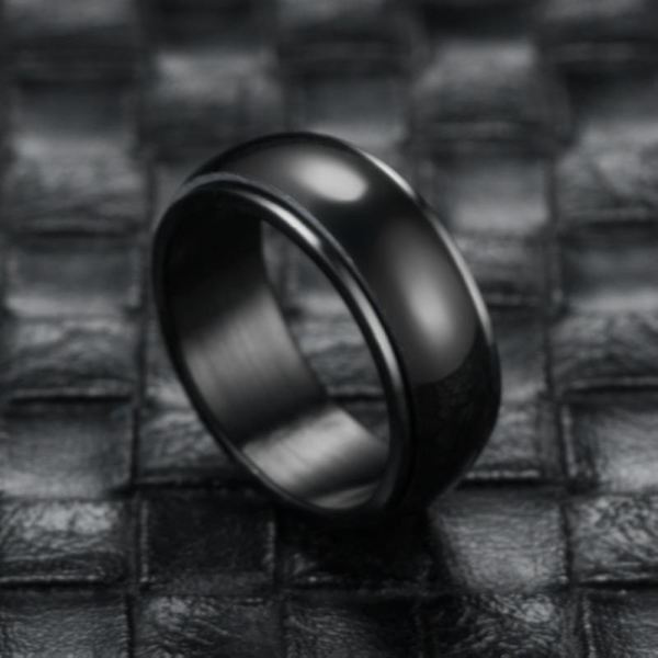 Kääntyvä Fidget-sormus ahdistusta estävä sormikoristelu lelu titaani teräs punk sormikorut Arc Turning Ring 12