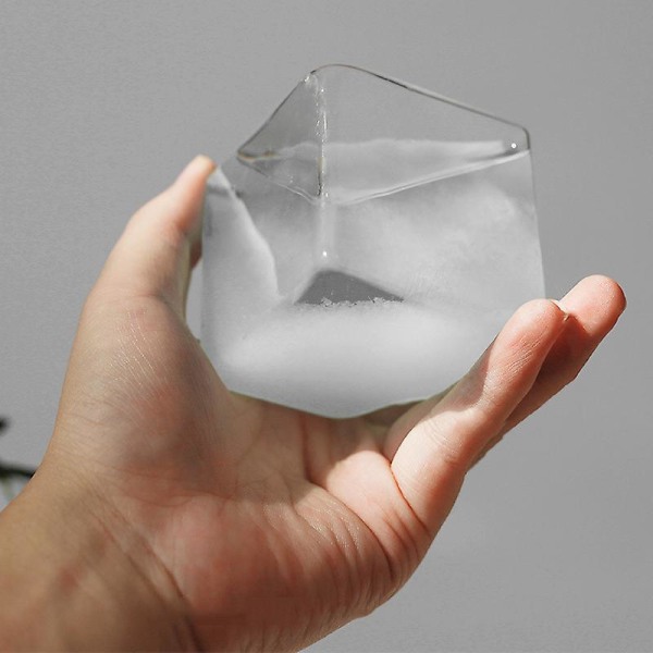 Väderstormkub med bas Väderprognos Kristallstormglas Vattenkubglas Transparent Large