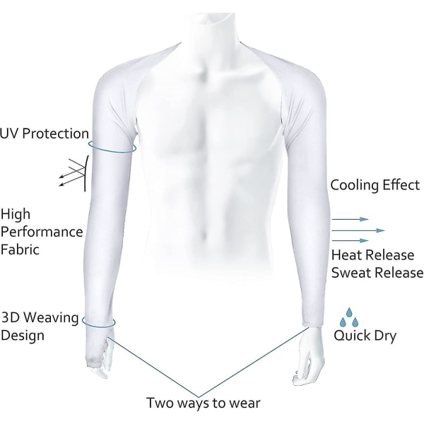 4 par kylsjalarmsärmar Solskydd med fingerhål för golf, körning, ridning, fiske White- Pink