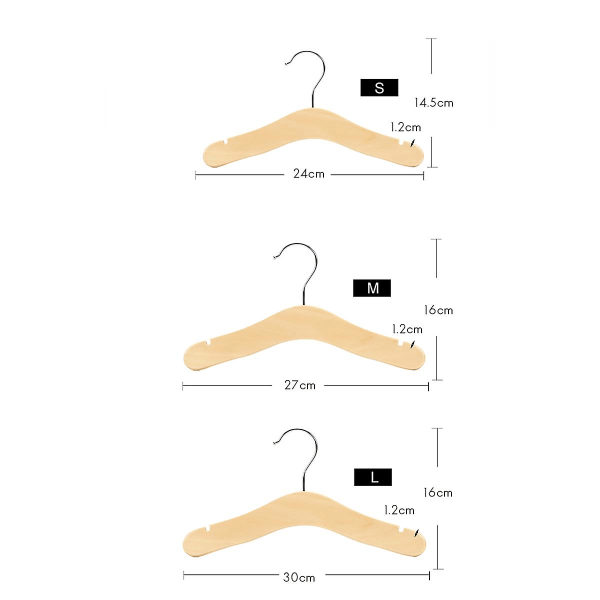 Babyhengere av tre,barnehengere,hakket skulderdesign for barneklær,dekorasjonshenger,10 -ES Wood Color