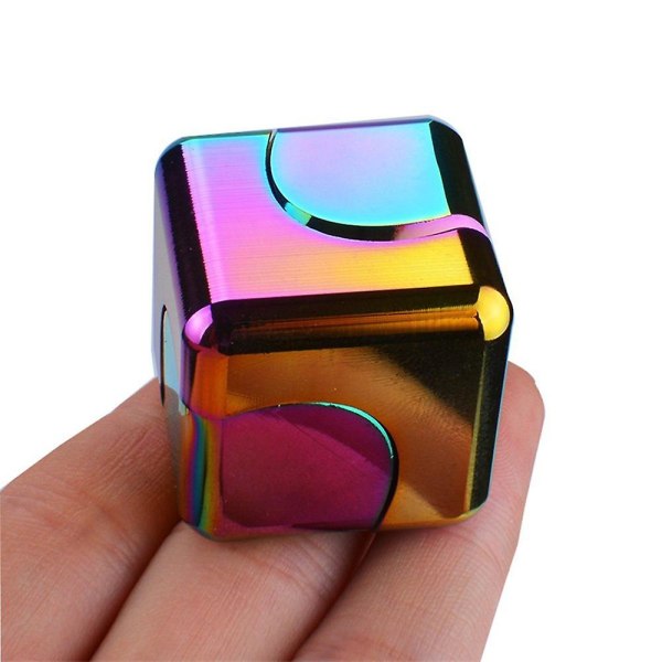 Spinner Cube Finger Leksaker Stress Ångest Lindring Fingertop Gyro Fidget Toy Barn Vuxna Present -ES Colourful