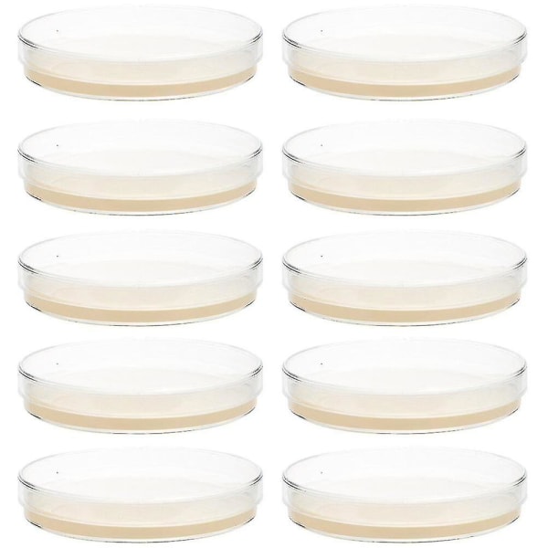 10 stk ferdige agarplater petriskåler med agar vitenskapelig eksperimentutstyr -ES