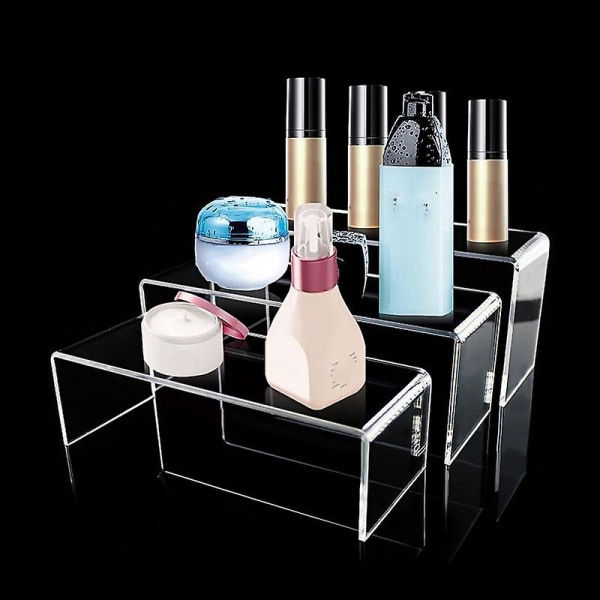 3-lags akryl Klar Display Stand Riser Showcase Smykker Kosmetik Makeup Collection Display Rac