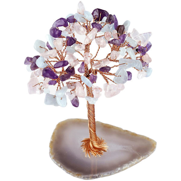 Ametisti Kristalli Puu Luonnollinen Reiki-Parantava Kristalli Jalokivi Bonsai Rahapuu Feng Shui Kristalli Puu Koti Sisustukseen Colorful 02