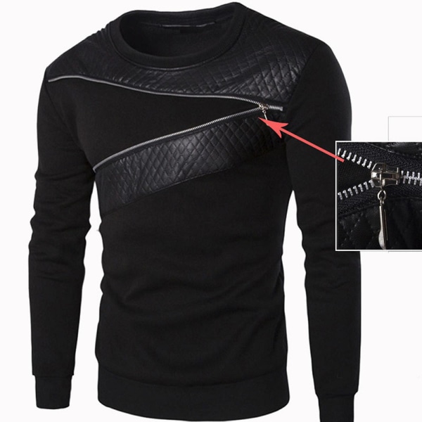 Mænds Trøje Sweatshirt Jumper Trøje Black XL