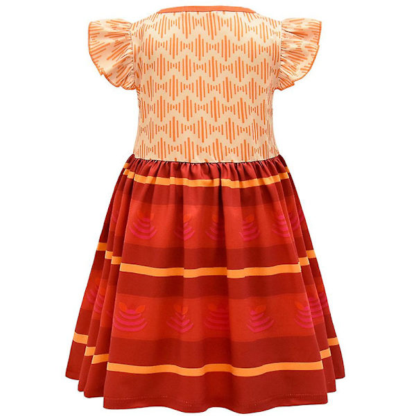 Flickor Mirabel Disney Encanto Madrigal Prinsessklänning Karneval Barn Cosplay Kostym-A 4-5 Years