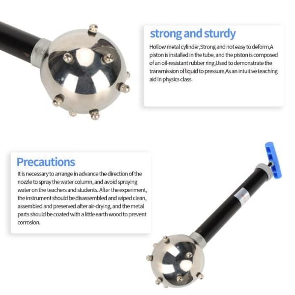 HURRISE undervisningsudstyr Håndholdt hul metal væsketryk demonstrationsundervisningshjælp -h