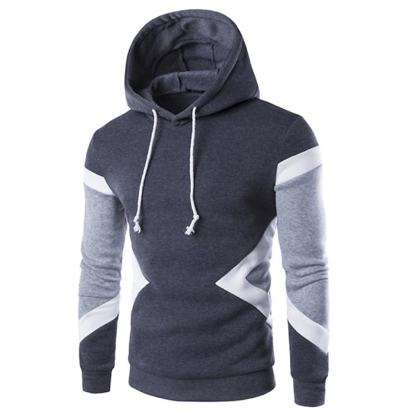 Herreoverdele Casual Langærmet sweatshirt med hætte Sports-hættetrøje Deep Grey XL