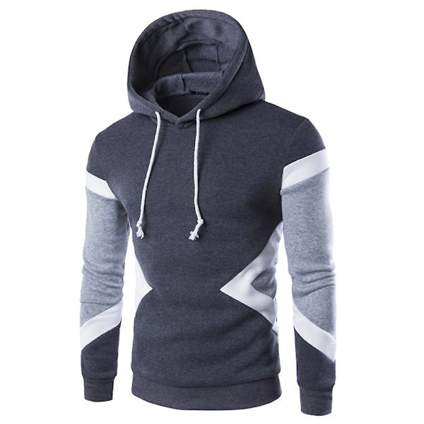 Herrtröjor Casual Hooded Långärmad Sweatshirt Sport Hoodie Deep Grey XL