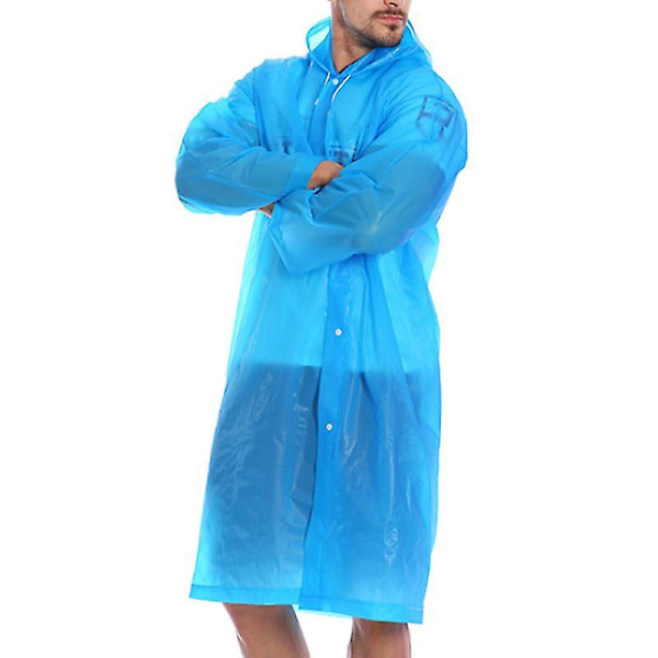 Aikuisen EVA Vedenpitävä Sateenvarjo Uusiokäyttöinen Ulkoilma Sateenvarjo Huppu Poncho -ge Blue