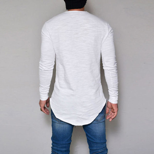 Miesten pitkähihainen perus T-paita White 3XL