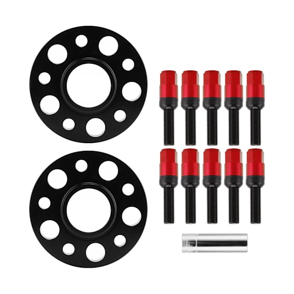Car Hub Centric Wheel Spacers Kit 15mm Muokkaus Korjaus Vaihto A4/A6/A7/A8/Q5/RS5 Punainen
