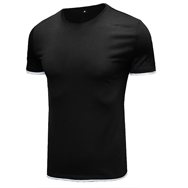 Herrar Enkel Kortärmad Rundhals T-shirt Sommar Toppar Black S