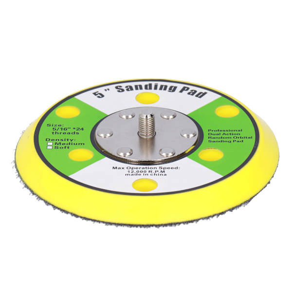 5in slipeplate 5/16‑24 krok og sløyfe PU støtteplate pneumatisk slipemaskin buffer 12000RPM