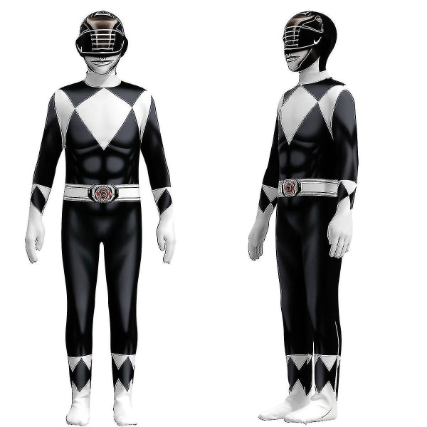 Voksen Børn Power Rangers Mighty Morphin Jumpsuit Fest Fancy -hg black 150