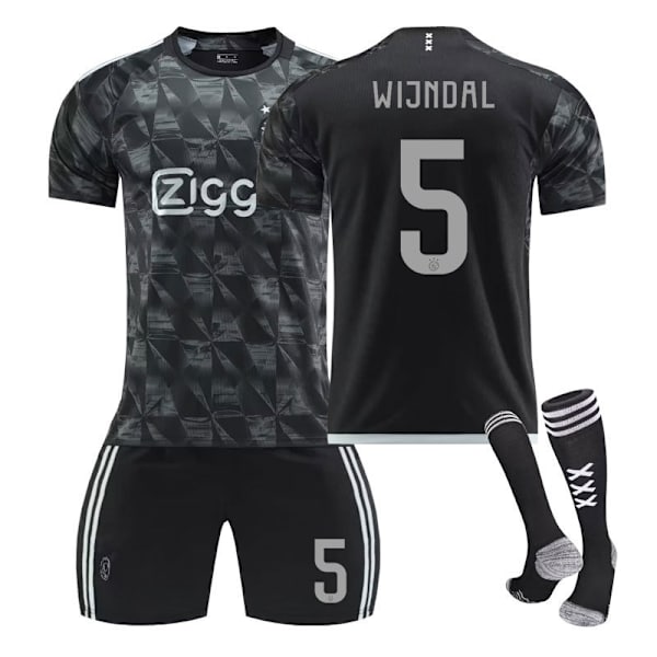 2324 Ajax udebanetrøje 2 sæt fodbolduniform - nr. 5 + sokker 20(110-120cm)