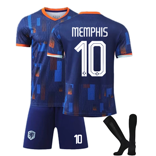 2425 Holland udebanetrøje MEMPHIS Fodbolddragt med sokker 18(100-110cm)