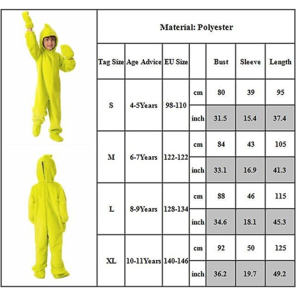 4–11-vuotiaat Lapset Pojat Tytöt Grinch, joka varasti jouluasut yöpuvut Pyjamat fleece-cosplay-asut Lahjat 10-11Years