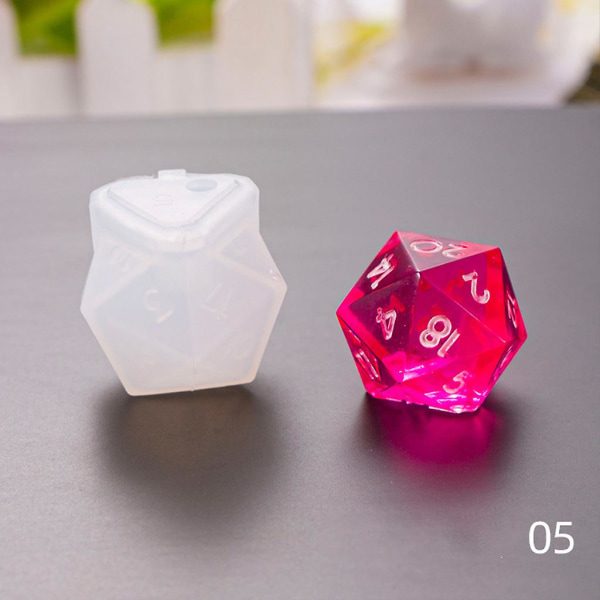 DIY Kristall Epoxy Form Tärning Filé Form Multi-spec Digitalt Spel Hög Spegel Tärning Form Silikon Form Tillverkning -ES White