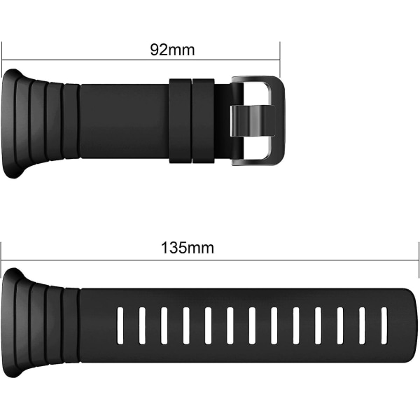 Suunto Core Armband, Silikon Ersättningsarmband Med Metallspänne Och Svart Spänne För Suunto Core Smartwatch, Passar 140mm-230mm Armband.