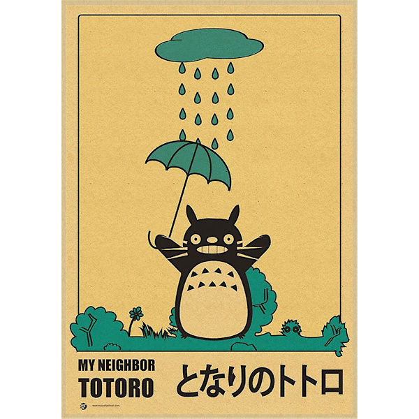 Vintage Retro Paper Anime Poster Tonari No Totoro Miyazaki Seinäkoriste Vintage Koti Sisustus Lastenhuoneen Koriste 8 30X21CM