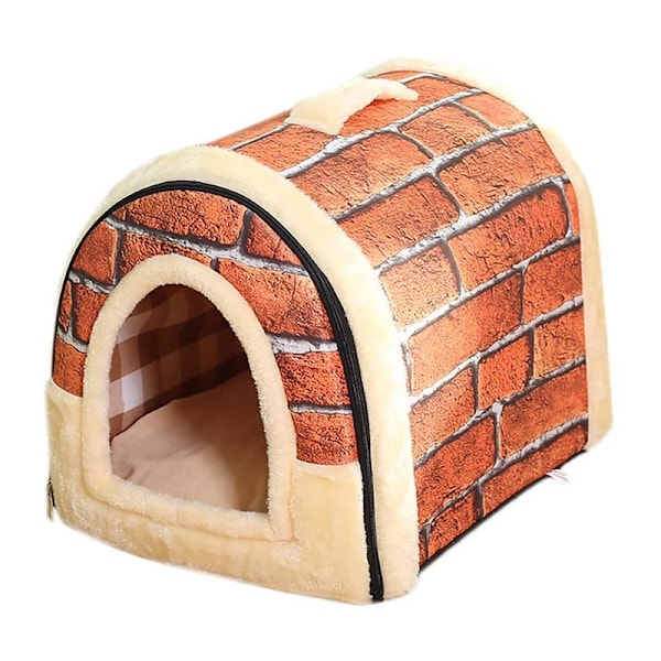 M-kokoinen Lemmikkitalo Kennel Pehmeä Iglu Sänky Luola Kissa Pentu Sänky Lämmin Tyyny Taitettava M