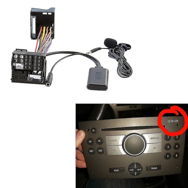 Auton Bluetooth 5.0 Aux-kaapelimikrofoni Handsfree-matkapuhelin Ilmainen soittosovitin, joka on yhteensopiva Opel Cd30 Mp -hg kanssa