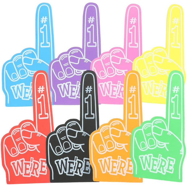 8kpl Giant Foam Finger Foam Käsipompon Värikäs Cheerleading Foam Hand Vibrant Yhteensopiva Urheilun kanssa -HG As Shown 0.5X23X46CM