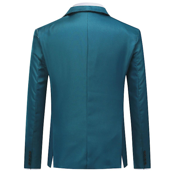 Yynuda Miesten Business Casual Klassinen Notched Lapel Kaksoissplitti Yksivärinen Yksipainikkeinen Puku Takki 11 Väriä Lake Blue S