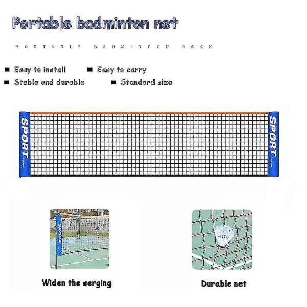 Bærbar Foldbar Enkel 3m 4m 5m 6m Tennisnet Badmintonnet 6.1M