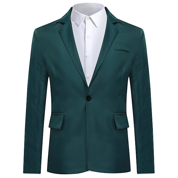 Yynuda Miesten Business Casual Klassinen Notched Lapel Kaksoissplitti Yksivärinen Yksipainikkeinen Puku Takki 11 Väriä Dark Green M