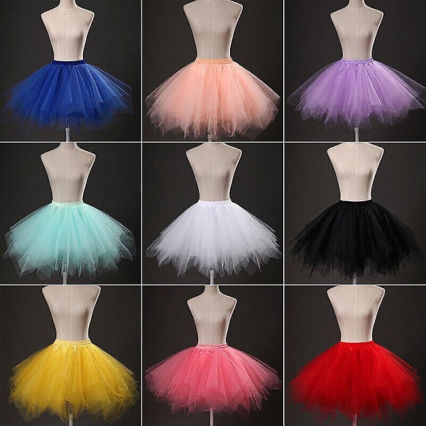 Nederdele Polterabend Tutu Tulle Nederdel Underkjole Ballet Hoop Nederdel 4 Layers Nederdel Blue XL