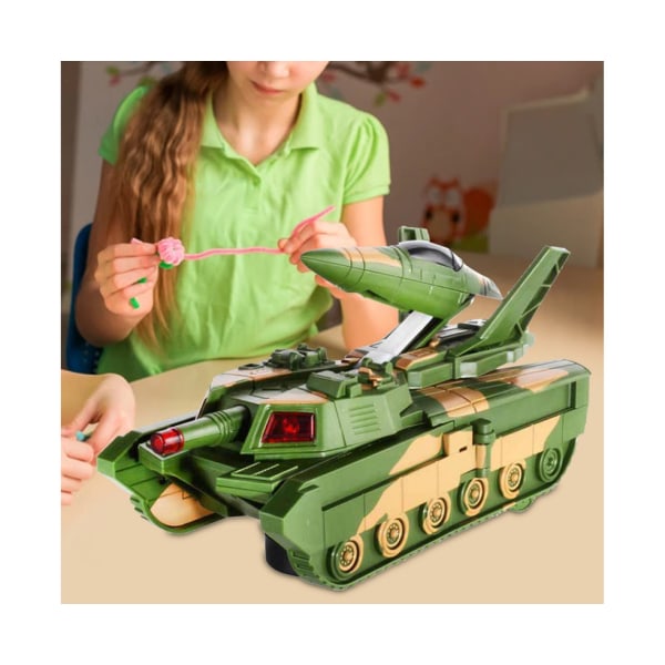 2 i 1 Musical Army Glider Plane Tank med ljus