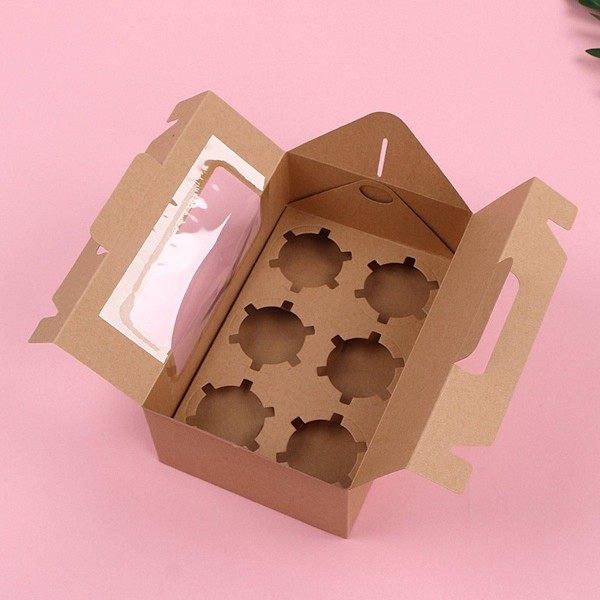 25 st Portabla Cupcakeförpackningar med Transparent Fönster för Enkel Öppning