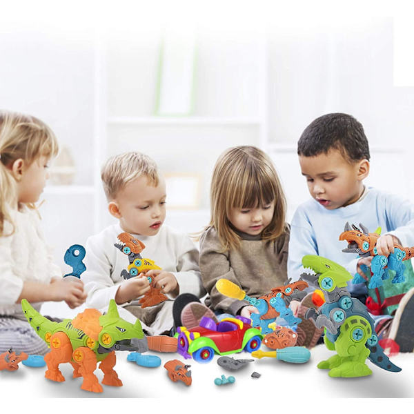 Ta isär dinosaurieleksaker som är kompatibla med pojkar Set Stam Learning Toy Construction 4-pack -HG