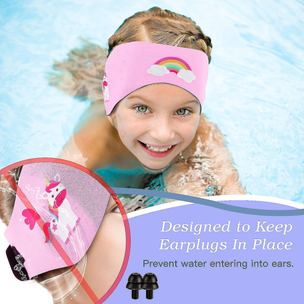 Tib vedenpitävä uimapääpanta lapsille säädettävä Pidä vedenpoisto kuulosuojanauha uimiseen Uintiin Sukelluskorvapanta L Pink