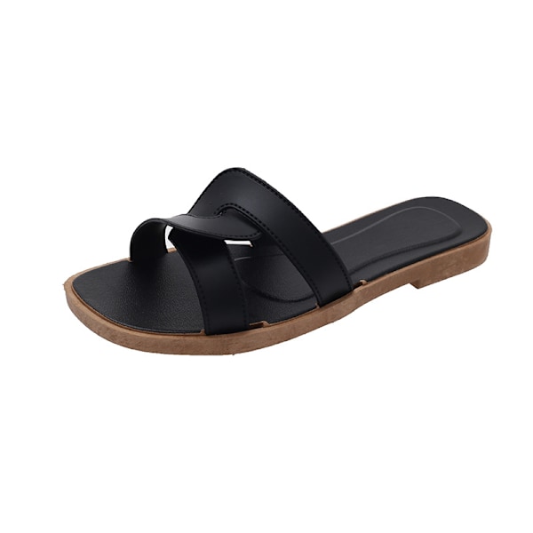 Sommartofflor för damer, utomhusbruk, koreansk stil Ins Web, modesandaler 778-2 Three-stripe yellow 38-39