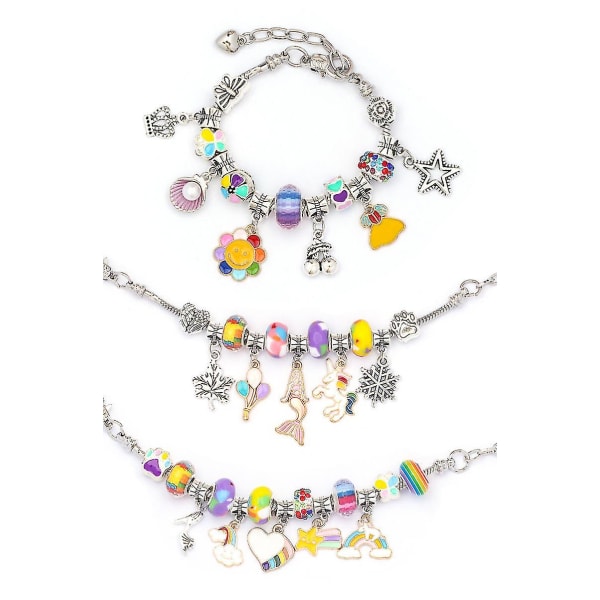 Charm Armband Kit DIY Hantverk Smycken Presentuppsättning Kompatibel Med Barn Flickor Tonåringar Green