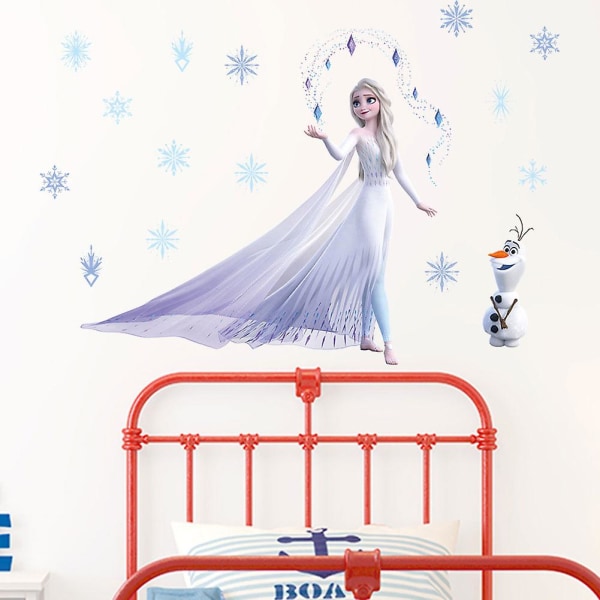 Heminredning Frozen Elsa För Barnrum Film Väggdekal Tjejpresent DIY Vattentät Ny