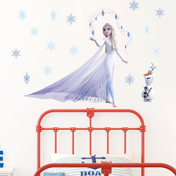 Hjemmedekoration Frozen Elsa Til Børneværelse Film Vægsticker Pige Gave DIY Vandafvisende Ny