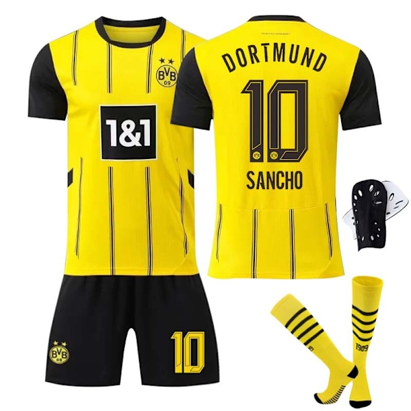 2425 Dortmund hjemmefodboldtrøje SANCHO trøje med sokker+beskyttelsesudstyr 16(90-100cm)
