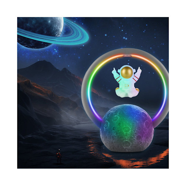 Magnetisk Levitations Bluetooth-högtalare med RGB-belysning - Astronaut, Silver