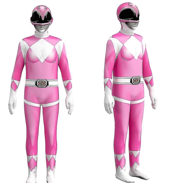 Aikuisten lasten Power Rangers Mighty Morphin Jumpsuit Party Fancy -hg pink 160