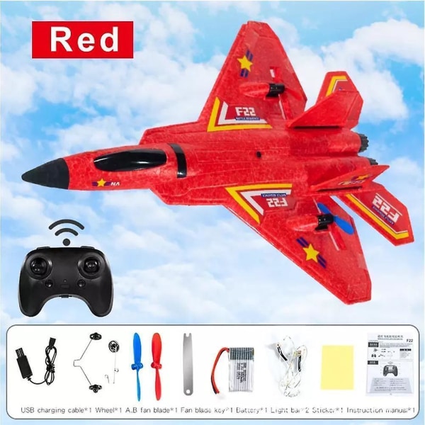 F22 2.4g Fjernstyret RC Fly 3-akset Gyro 2ch Jet Flyvemaskine Jager Rtf -ES Red