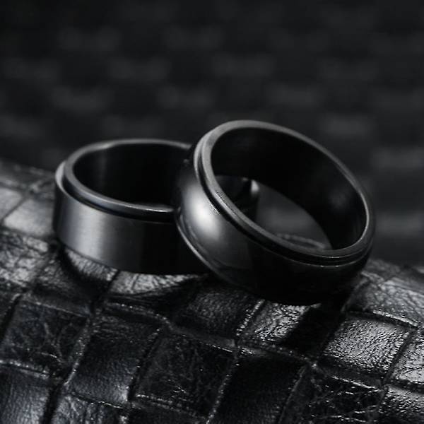 Pyörivä Huolirenka Anti-ahdistus Sormikoriste Leikkikalu Titaaniteräs Punk Sormikorut Brushed Turning Ring 10